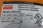 Dayton 784jj2a 480vac 30kw 102 360 Btuh 3 Phase Portable Heater