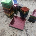 Mixed Lot Of 100 Magna Tiles Valtech Magnetic Building Pieces Colored Shapes
