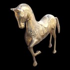 Vintage Brass Horse Statue Figure Equestrian 10  Solid Brass Mid-century Modern 