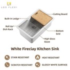 30x19 Inch White Workstation Kitchen Sink Undermount drop In With Accessories