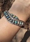Vintage Native American Fire Opal Sterling Silver Cuff Bracelet 5 5in Signed Nh