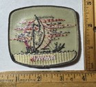 Vintage Hawaii Double Hulled Canoe Sunset Iron On Patch State Travel Souvenir
