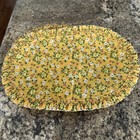 Lot Of 8 Quilted Placemats Yellow Floral 70 s Granny Cottage Core Vintage