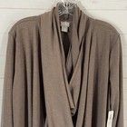 Chico s Womens Twist Neck Tunic Top Sz Large Brown Long Sleeve Poly rayon New