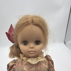 13  Vintage 1950s Hard Plastic Doll Sleep Eyes Floral Gown Blonde Unmarked