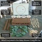 Wooden Baby Shower Crate Closet - Rustic Brown  Personalized Baby Gift Basket   
