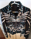 Womens Small Black Woods Western Showmanship Shirt jacket W crystals