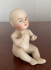 Antique German Piano Baby Bisque Figurine Blue Eyes