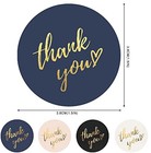 500 Pcs 1 5 Inch Thank You Stickers  4 Colors With Gold Foil Design Roll Round 