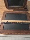 Antique School Slate Chalkboard Double Hinged Wooden Frame-lot Of 2  Wall Hanger