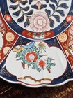 Vintage Japanese Imari Ware Platter W floral Gold And Detail Scalloped Edges 14 