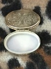 Vintage Enamel Pill Box Trinket Flower Design Silver Tone Firenze Il Duomo
