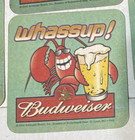 2000 Vintage 3 Budweiser Beer Coasters  whassup   Double Sided Thick Paper
