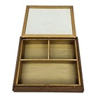 Vintage Victorian Jewelry Box Silhouette Mirrored Top Wooden  Keepsake Storage