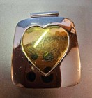 Vtg Estee Lauder Youth Dew Solid Perfume Heart  love Locket  Pendant 2-tone- S32