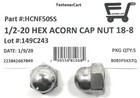  5  1 2-20 Stainless Steel Hex Acorn Cap Nuts 18-8 Unf Fine Thread  5 Pieces 