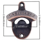 Retro Beer Opener Wall Mount Antique Copper Mountable Beer Bottle Top Opener