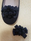 Vtg  Shoe Clips Black  2 75   X 2  Wedding Everyday Awesome Euc