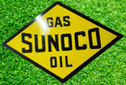 Sunoco Gas   Signs Porcelain Enamel Heavy Metal Sign 36 Inches Double  Side