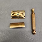 Gillette Tech Safety Razor Ball End Gold Tone Vintage Double Edge  Y-2 1953
