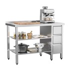 47  X 24  X 32  Stainless Steel Work Table Heavy Duty Prep Table With 3 Drawers