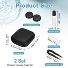2 Sets Contact Lenses Case Travel Contact Lenses Applicator Remover Tool Black