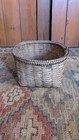 Antique Early Primitive Wood Detailed Splint Basket 13 25  Patina