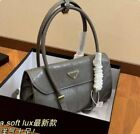 Pr d   Womens Leather Handheld Shoulder Bag  Long Handle Portable