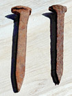 Lot Of 2 Old Railroad Spikes - Antique Rusty Cast Iron Spikes Rr  6    6    Long