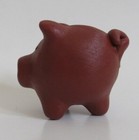 Good Luck Three Legged Pig Dark Brown Rustic Folk Art Figurine 2  Wide