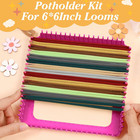 Green Loom Loops Potholder Brown Weaving Loom Loops Potholder Loops Elastic Weav