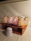 Set 8 Lawnware Swag Lamp Blow Mold Hanging Patio Deck Porch  Light White Vintage