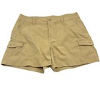 Eddie Bauer Womens Cargo Shorts Size 16 Khaki 36x5 Actual Stretch Hiking Outdoor