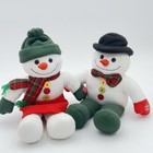 Snowman Couple Plush Snowmen Sleigh Ride Snowman Rare Vintage