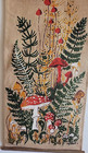 Vintage Burlap Wall Hanging Mushrooms Toadstool Sweden Denmark Jute
