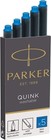 Parker Quink Washable Ink Fountain Pen Refill Cartridges  10 Blue