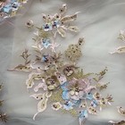 3d Flowers Beaded Lace Fabrics Applique Embroidery Sewing On Patches