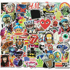 100 Pack Vinyl Skateboard Stickers Bomb Luggage Laptop Graffiti Decals Lot Cool