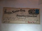 Rare Vintage 1883 Kenton Savings  Bank  Check Kid On A Horse      Vignette Art 