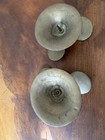Pair Vintage Brass Propeller Candlestick Holders Nautical Marinesculptural Decor