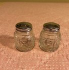 Glass 2  Salt   Pepper Shakers Vtg