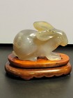 Vintage Chinese  Jade  Rabbit Feng Shui Carved Figurine