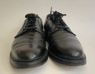 Vintage Sears V Cleat Black Leather Dress Plain Toe Oxford Shoes Sz 8 5 Ee -m24