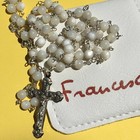 Mother Of Pearl Mop Rosary Blessed By Pope - Pope Francis Commemorative