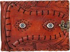 Handmade Leather Journal With Eye Design  Vintage Steampunk Bound Notebook