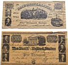 Collection Of 6 Old Banknotes Certificates Of Deposit Paper Money Reproduction