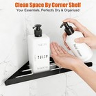 Corner Shower Caddy Shelf Black Metal Bathroom Organizer Adhesive Wall Mount