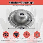 100pcs Metal Galvanized Screw Roof Caps  Screw Covers For Protecting Screw Heads