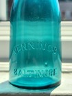 Rare Antique Jennings Baltimore Embossed Blue-green Color Medium Medicine Bottle