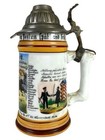 Vintage German Regimental Lithophane Beer Stein Collectors W  Pewter Lid   